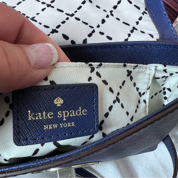 Authentic Kate Spade Navy Blue Leather Astor Court Flap Crossbody Bag excellent - Picture 14 of 15